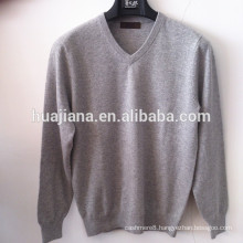 basic design V neck men's winter sweater 100% cashmere